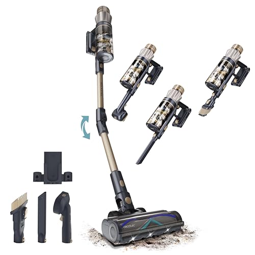 Cecotec Aspiradora Escoba sin Cable Conga Rockstar RS90 Pet Flex X-Treme. 600W, 160AW, Autonomía 65mins en Modo Eco, Cepillo Mixto XL con HairOut, Tubo Flexible, Cabezal Mascotas