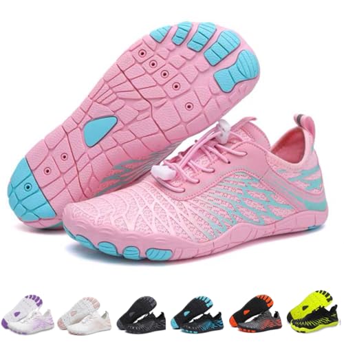 Image of Hike Barefoot Shoes for Women Men with Wide Toe Box, Healthy & Non-Slip Breathable Barefoot Water Shoes Beach Pool Aqua Swim Surf Hiking Walking Shoes
