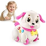 LUDILO Musical Puppy Toys for 1 Year Old Girl Gifts, Learning Educational Crawling Infant Baby Toy 6-12-18 Months, Pull Along Baby Toddler Girl Toys Gifts for 1 2 3 Year Old Girls 1st Birthday Present
