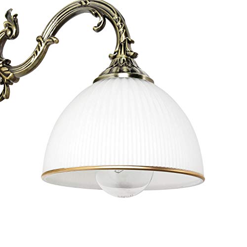 Licht-Erlebnisse Wandleuchte Jugendstil antik Metall & Glas stilvoll klassisch E27 Wohnzimmer Schlafzimmer Flur Innen Wandlampe