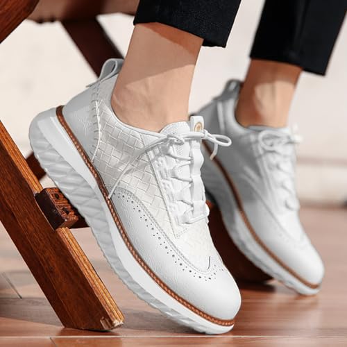 SywzX&xfybz Men's Lace up Loafers Shoes Soft Bottom Anti Slip Men Driving Shoes Breathable Lightweight Sneakers3