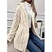 LASULEN Women's Fall Winter Warm Fashion Jacquard Hooded Cardigan Long Sleeve Coat, Stylish Outerwear for Casual Daily Wear (US, Alpha, Small, Regular, Regular, White)