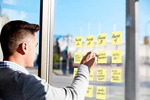 Post-it Super Sticky Notes, 12 Sticky Note Pads, 3 x 3 in., School Supplies, Office Products, Sticky Notes for Vertical Surfaces, Monitors, Walls and Windows, Canary Yellow - image 9