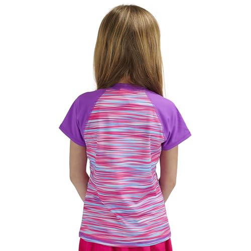 Image of Lands' End Girls' Swim UPF 50+ Short Sleeve Sun Tee Rash Guard Shirt
