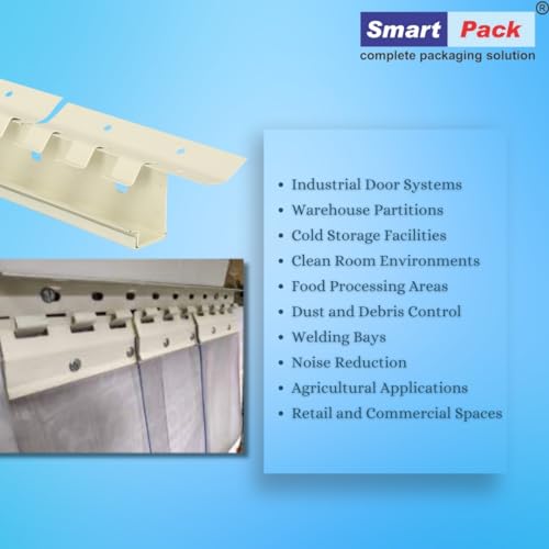 Image of SMART PACK Hooks Hardware for PVC Strip Curtains | Rod Brackets Set, PVC Strip, Plastic Curtain's Hooks, Window, Door Curtain Holder, Curtain Hanging Accessories | Pack of 1 Set