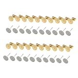 HOODANCOS 400 Piezas de Accesorios de Hierro para Pendientes de 4 Mm Almohadilla Plana, Tapones Dorados y Plateados para Joyería Diy, Accesorios Pendientes Mujer y Manualidades Artesanales