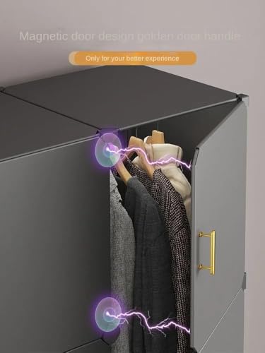 Image of Sunderlook Plastic Wardrobe for Kids Clothes - Professional Collapsible Wardrobe, Easy to Use Foldable Almirah, Plastic Cupboard for Kids for Home (Black-HL3, 8 Door)