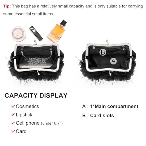 Image of RNIEGA Clutch Purses for Women, Evening Bag with Detachable Chain Ladies Sparkling Party Handbag Wedding Bags
