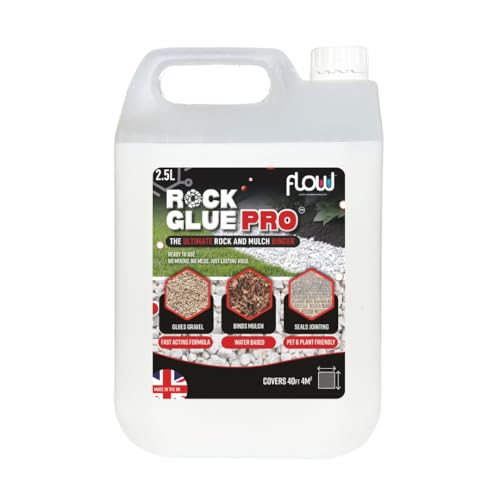 Rock Glue Pro Heavy-Duty Water-Based Gravel & Mulch Binder for Driveways Garden Paths | Long-Lasting Weatherproof Easy-to-Apply Formula (Clear 2.5 Litre)