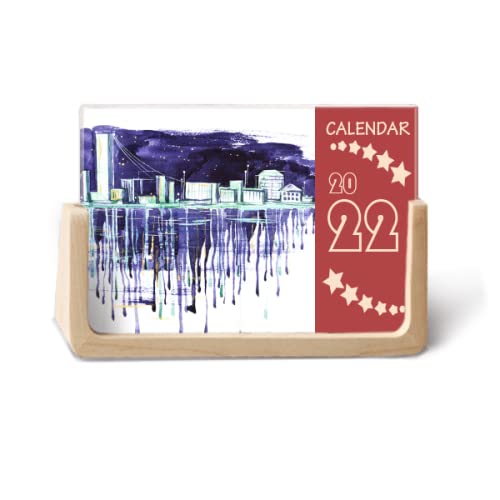 Calendrier de bureau 2022 aquarelle pour s'inspirer sous un ciel étoilé poétique
