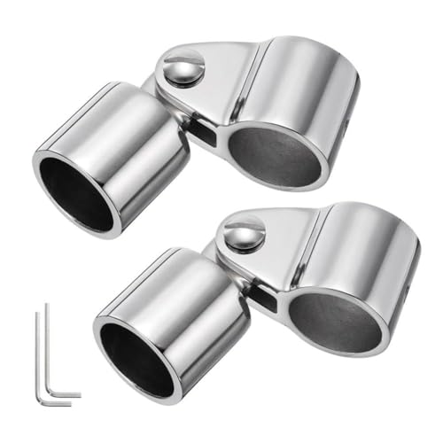 RichVibe Toldo Bimini para barco, cubierta deslizante montada en la parte superior, rieles de 22 mm y 25 mm, 316 para acero inoxidable para hardware de grado marino con accesorios de extremo de ojo