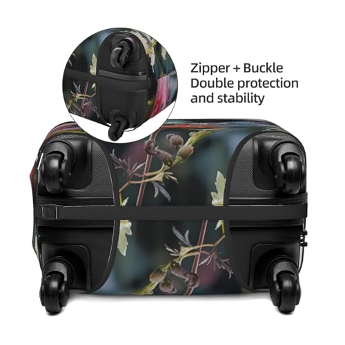 Travel Luggage Cover Colorful flowers and butterflies Suitcase Protector Elastic Washable Stretch Suitcase Protector Anti-Scratch Travel Suitcase Cover Fit 18-32 Inch Luggage3