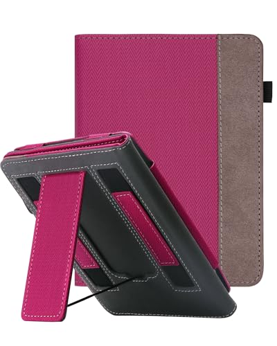 WALNEW 7�C���` New Kindle Paperwhite ��12����i2024�N����) �P�[�X Kindle Colorsoft Signature Edition�ɓK�� �J�o�[ PU���U�[ �I�[�g�E�F�C�N/�X���[�v�@�\ ��z���_�[�t�� �X�^���h