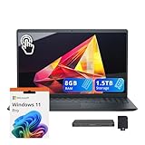 Dell 15.6" FHD Touch Business Laptop, Intel Core i5-1334U, 8GB DDR4 RAM, 1.5TB Storage (512GB SSD+1TB Docking Station Set), Intel UHD Graphics, Numeric Keypad, Copilot, Wi-Fi 6, Windows 11 Pro, Black