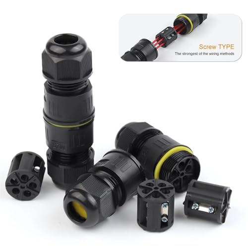 Cable conector IP68-M25 estanco de 4 pines y terminal de tornillo para manguera de 9-12mm 3