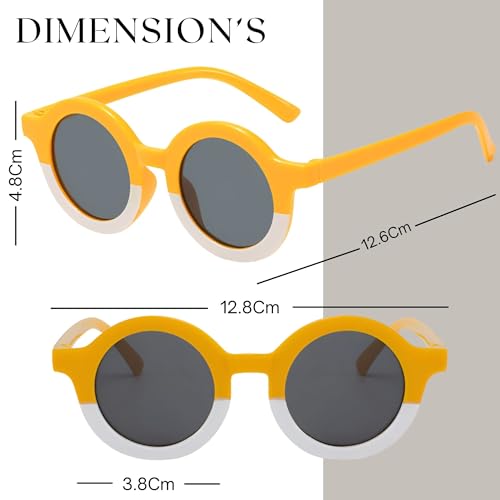 Image of BEMBIKA Fashionable Sunglasses For Kids Baby Girls And Baby Boys, Stylish Eyewear For Kids Dual Color Design Glasses For Fancy Style Goggles � (Caramel)