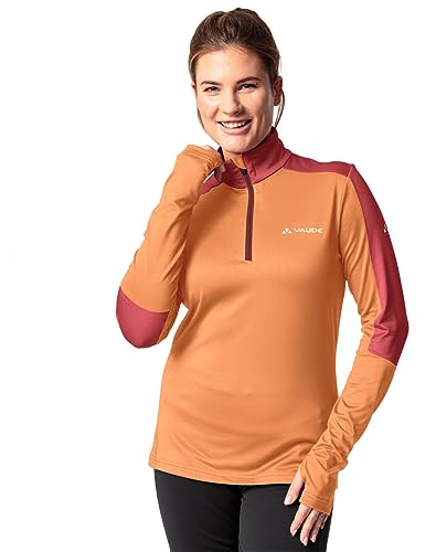 VAUDE Damen dünner Fleecepullover Livigno Halfzip II, angenehm warm, schnelltrocknend, atmungsaktiv, Sweet orange, 34 – Ansicht 2