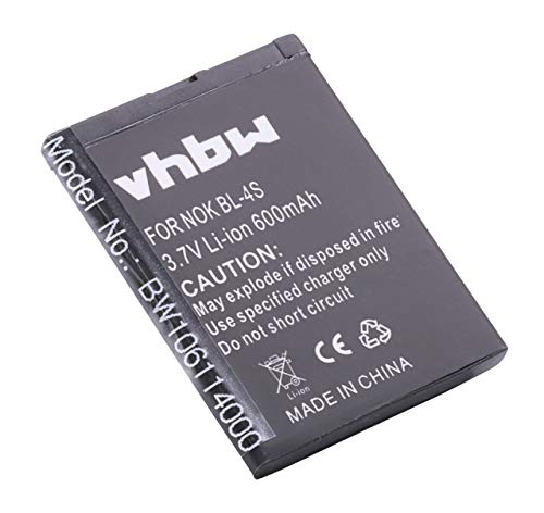  vhbw batteria compatibile con Nokia X3-02 Touch and Type, X3 Touch and Type smartphone cellulare (600mAh, 3,7V, Li-Ion)