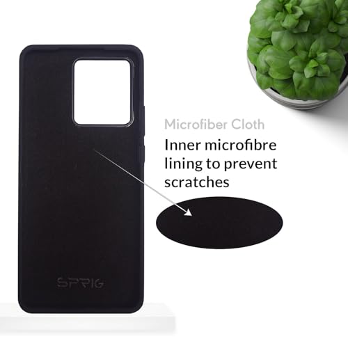 Image of SPRIG Compatible with Moto Edge 40 Premium SilkTone (Liquid Silicone) Back Cover Drop Tested Shock Proof Mobile Case for Men, Women, Boys and Girls with Camera Protection (Black)