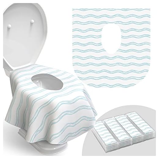 Toilet Seat Covers Disposable - 20 Pack - Waterproof, Ideal for Kids and Adults – Extra Large, Individually Wrapped for Travel, Toddlers Potty Training in Public Restrooms (Waves, 20)