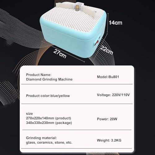 YXYLJOZ Mini meuleuse à Verre Portable, Outil électrique pour vitraux, avec déflecteur en Acrylique, 4 Fraises diamantées et Alimentation en Eau Automatique, pour vitraux, céramiques – vue 2