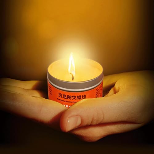 20er Pack Notfallkerzen in Metalldose, Lange Brenndauer 26-30 Std, Winddichte & Rußfreie Kerzen für Stromausfall, Camping & Outdoor Survival, 20x80g Tragbare Notbeleuchtung zur Krisenvorsorge – Bild 6