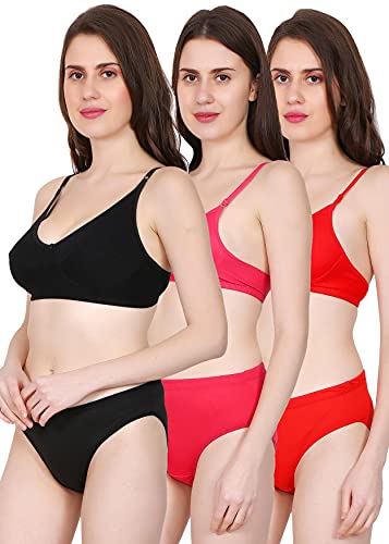 Image of Love Maker Women Cotton Padded Bra Panty Set Stylish Lingerie Set Soft and Comfortable Fabric Sexy Lingerie