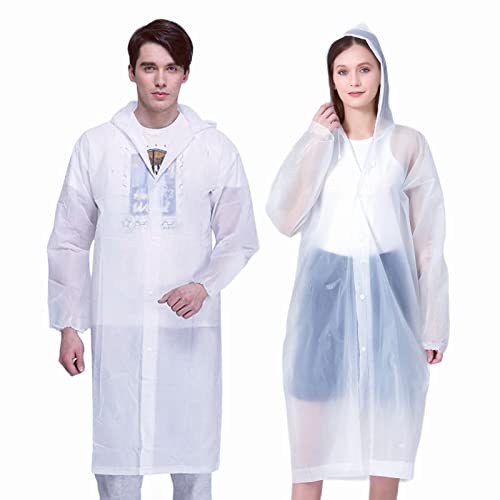 Image of Rain Poncho Raincoats for Adult Reusable - 2-5 Pack EVA Waterproof Rain Coat with Hood, Rain Gear for Men Women