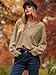 ANRABESS Women's Oversized Casual Loose Slouchy Scoop V Neck Batwing Long Sleeve Knit 2025 Fall Pullover Sweaters Brown Small