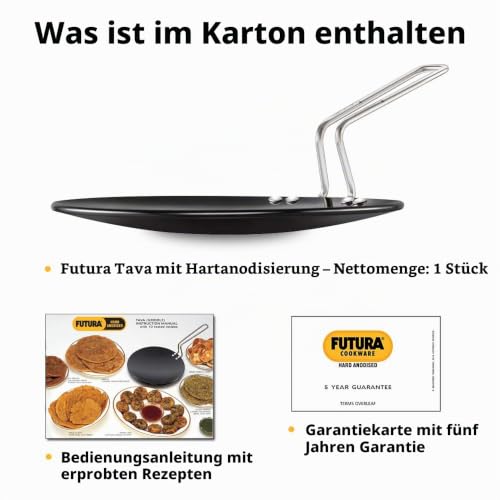 HAWKINS Futura Tava, 28 cm, harteloxiertes Tawa mit Edelstahlgriff, schwarz (AT28) – Ansicht 7