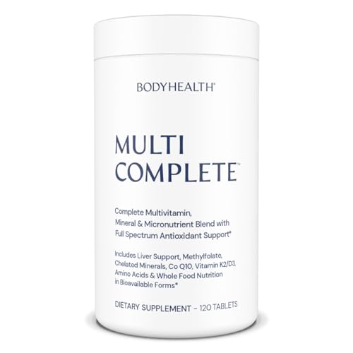 BodyHealth Multi Complete (120 Ct) Daily Multivitamin for Men and Women with Whole Foods, Minerals, Antioxidants, Organic Green Food Concentrates, and Liver Detox Extracts, Vegan and Non GMO
