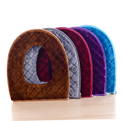 Funda para asiento de inodoro lavable con cremallera y protector de tanque marrón 6