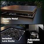 Ciays Propane Fire Pit, 28 inch Fire Pit Table with Two Cup Holders, 50,000 BTU Steel Gas Fire Pit with Pulse Ignition System, Perfect for Patio, Garden & Backyard Gatherings, CIFPT11B, Black - Image 5