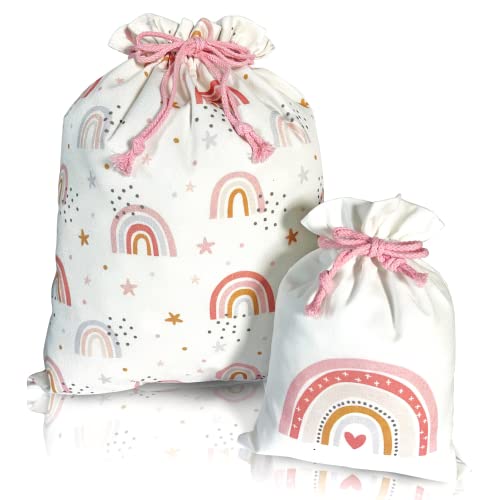 Sacs cadeaux en tissu réutilisable 50,8 cm et 30,5 cm pour anniversaire