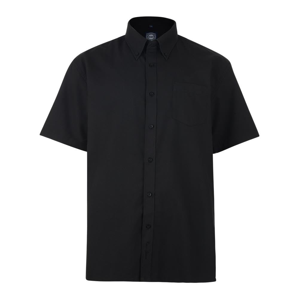 Kam Men's Black Casual Short Sleeve Oxford Shirt For In 4XL
