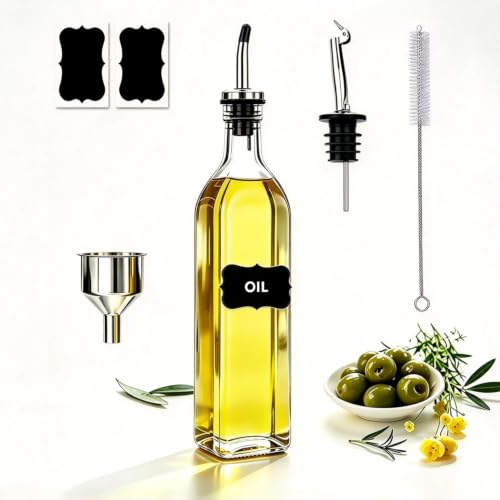 Botellas | Showvigor Botella De Aceite, Kit De Botella Dispensadora Aceite Y Vinagre De 500 Ml, Bombonas De Aceite Con Boca, Botella Aceite De Oliva Para Cocina Y Barbacoa
