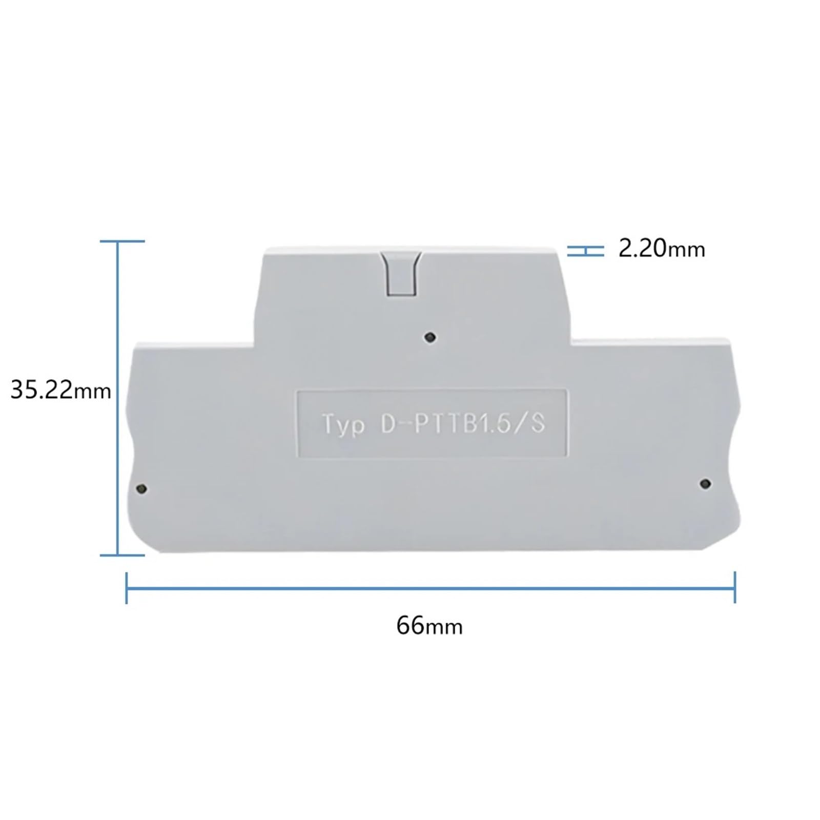 Morsettiera DIN a innesto PTTB1.5 da 10 pezzi, 17,5 A, 500 V, 26-16 AWG, morsetto a molla passante multilivello D-PTTB15