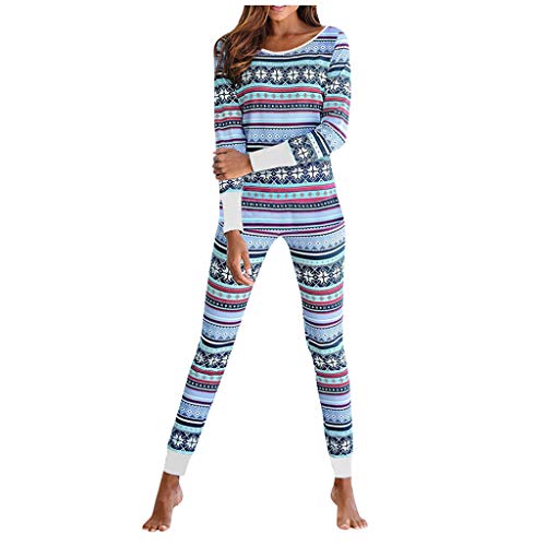 Thermal Underwear for Women Fleece Lined Thermals Women's Base Layer Long Set Blue
