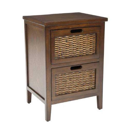 SafaviehAmerican Homes Collection Jonah Dark Teak 2-Drawer End Table