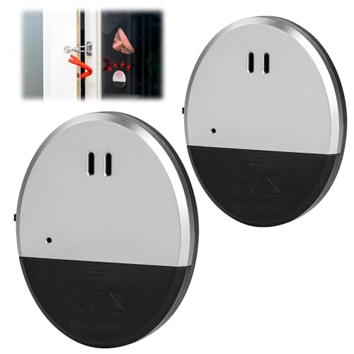 Flintronic Paquete de 2 alarmas de ventana, sensores de alarma de vibración ultrafinos de 130 dB, alerta de seguridad de rotura de vidrio, detecta roturas de vidrio y vibración, adecuado para el hogar