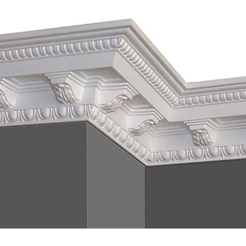 A la Maison Ceilings GK19pw-5 Corbels DIY Glue-up Foam Crown Molding (Pack / 32.5 ln. ft.), White, 32 Foot Cover