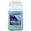 Village Candle Rain Large Glass Apothecary Jar Scented Candle 2125 oz Blue