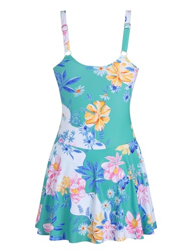 ZAFUL Women's U Wire Ring Swim Dress Swimsuit Tummy Control Swimdress One Piece Bathing Suit Skirt Swimwear3