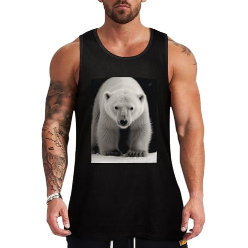 Chemise sans manches pour hommes motif ours polaire idéale pour la plage et le sport