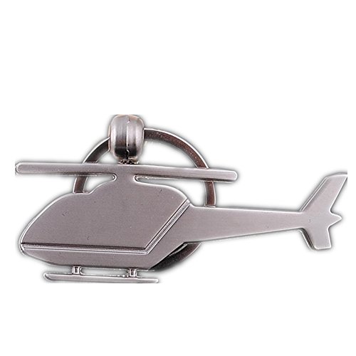 ODETOJOY Metal Silver Flat Helicopter Keychain - Pendant Ornament for Handbags School Bags & Wedding Favors - Image 2