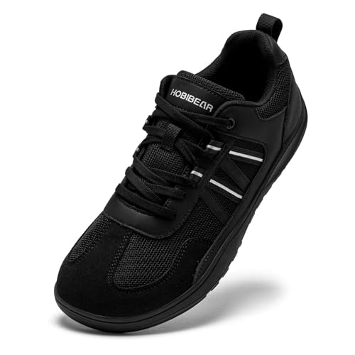 HOBIBEAR Zapatillas Deportivas Minimalistas Unisex de Punta Ancha para Correr y Caminar al Aire Libre(Negro,EU 41)