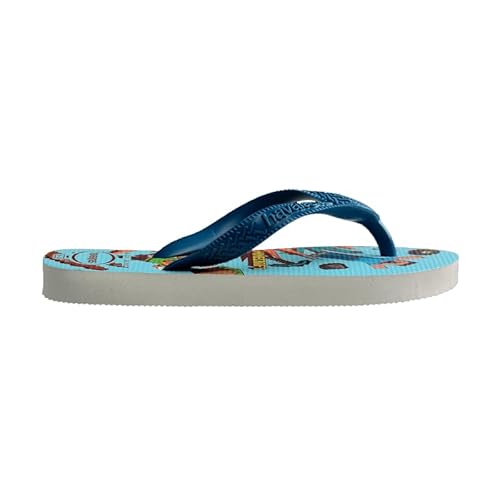 Chinelo Branco/Azul Comfy Kids Minecraft Havaianas n° 37/38