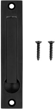 Wood Grip | 2 Pack Edge Pull Latch | Barn Door Handles | Pocket Lock | Suitable for Closet, Bathroom, Laundry, and Hallway Doors | Grip Edge (Matte Black, 2 Pack)