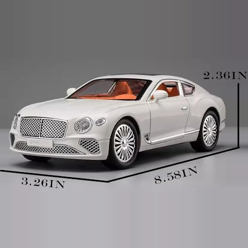Image of 124 Diecast Metal Car Bentl Continental Diecast Toy Car for Kids Light Sound Pullback Openable Door