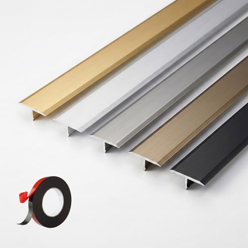 Riel De Suelo Recortable, Tira De Umbral Metálica Para Unir Pavimentos, Perfil De Transición Duradero Con Acabado Premium, Ideal Para Puertas De Entrada Y Dormitorios 270cm(Gold,3pcs*90 * 3.3cm)